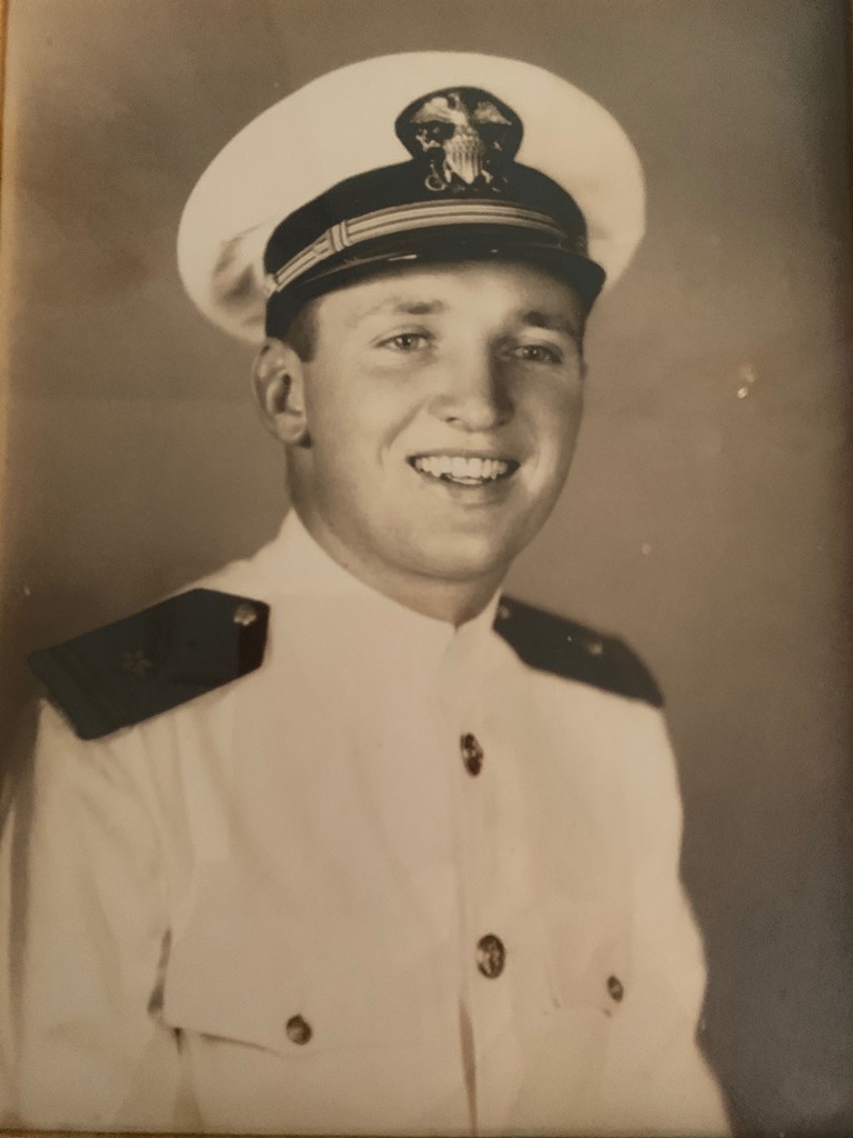 When Jack Simpson reported for duty in the Pacific aboard a new Fletcher-class destroyer, more than a month after the Navy called for his detachment from Plunkett, his new commanding officer asked where the hell he’d been. “I said, ‘fighting Germans.’” (credit: Jack Simpson Family)