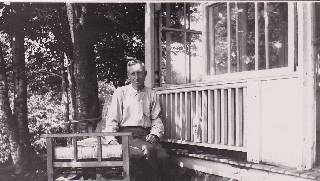 John’s father, Tom, sits outside his ‘cure cottage’ at Edward Trudeau’s Sanitarium at Saranac Lake. Tom battled his tuberculosis at Saranac from June of 1921 to the summer of 1922, but succumbed to the disease in April of 1924 when John was seven years old.