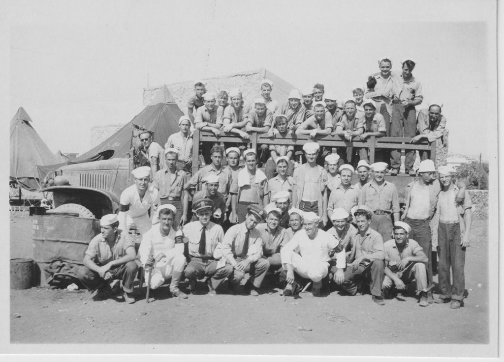In late 1943, Plunkett’s crew piled into a truck for a “beer party” near Oran, Algeria. Vic Zakrzewski is standing at far right. (credit: Jim Feltz)